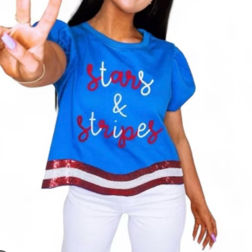 🇺🇸 Stars and Stripes sequined top